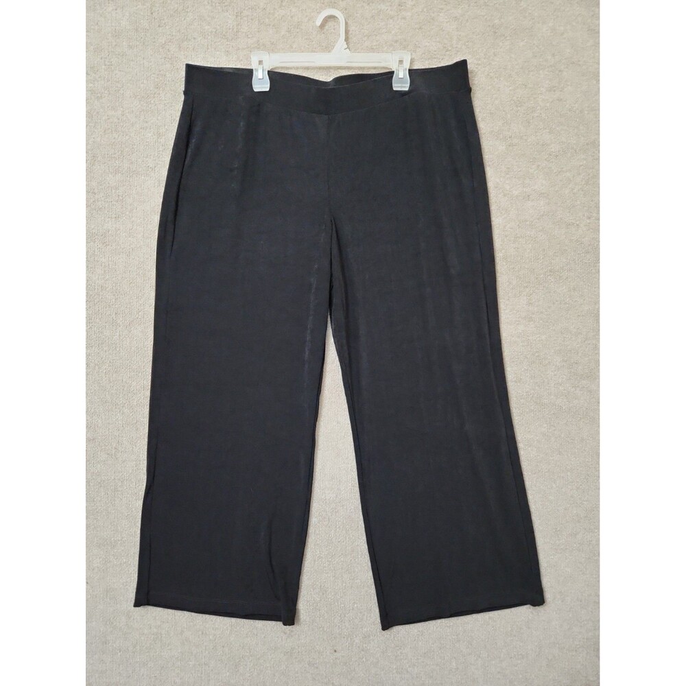 Chicos Travelers Hutton Pants Womens 4 US 20 XL Black Pull On Slinky Stretch NEW